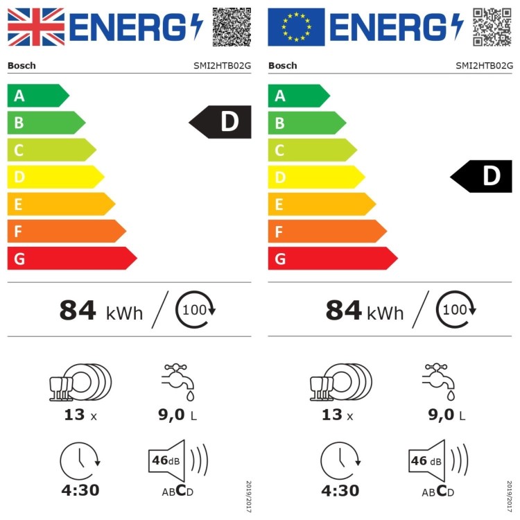 Bosch Series 2 Semi-Integrated Dishwasher - Smart Wi-Fi D-Rated Black control panel
