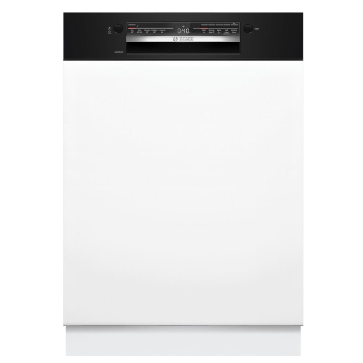 Bosch Series 2 Semi-Integrated Full Size Dishwasher - Smart Wi-Fi, D-Rated, Black control panel