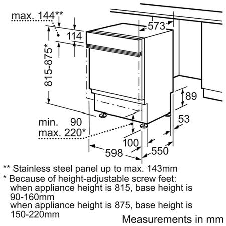 Bosch SMI50C02GB Classixx 12 Place Semi Integrated Dishwasher