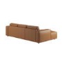 Brown Real Leather Left Hand 4 Seater Chaise Corner Sofa - Samuel