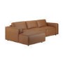Brown Real Leather Left Hand 4 Seater Chaise Corner Sofa - Samuel
