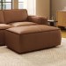 Brown Real Leather Footstool - Samuel