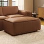 Brown Real Leather Footstool - Samuel