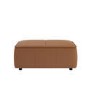 Brown Real Leather Footstool - Samuel