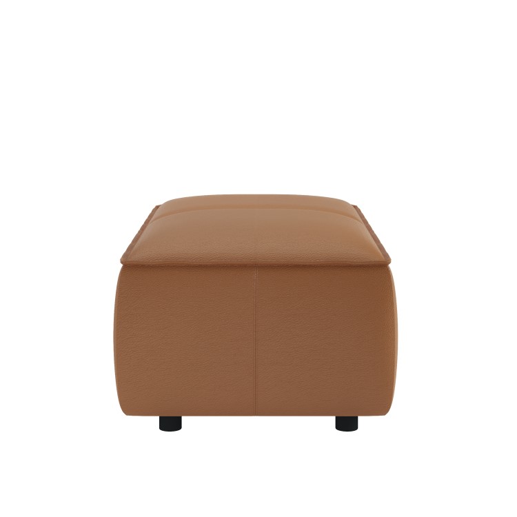 Brown Real Leather Footstool - Samuel