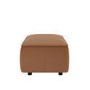 Brown Real Leather Footstool - Samuel