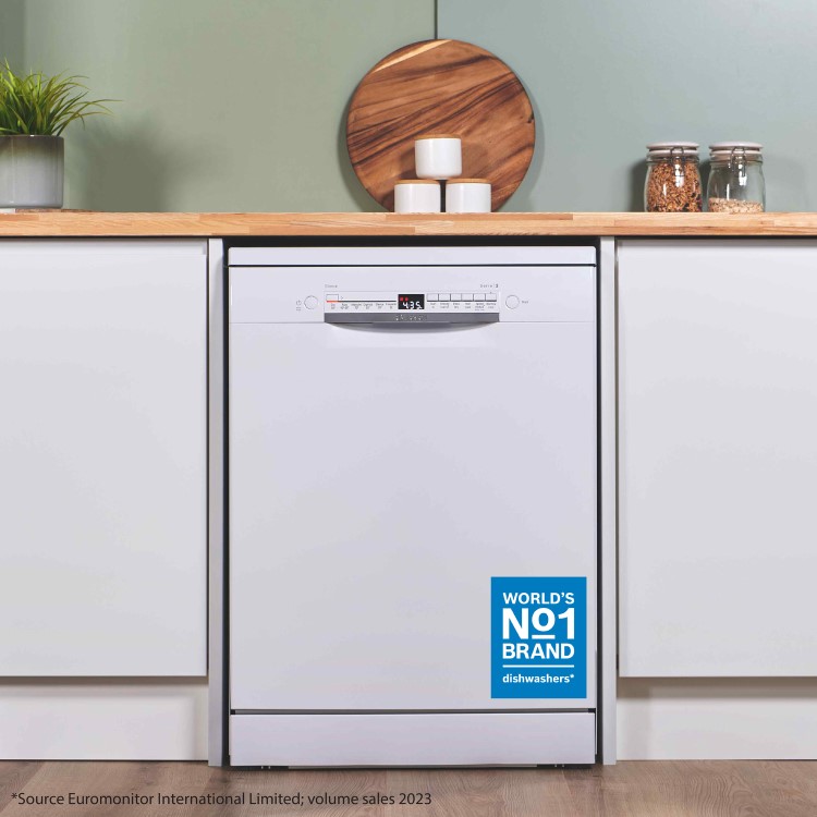 Bosch Series 2 Freestanding Dishwasher - Smart Wi-Fi, D-Rated, White