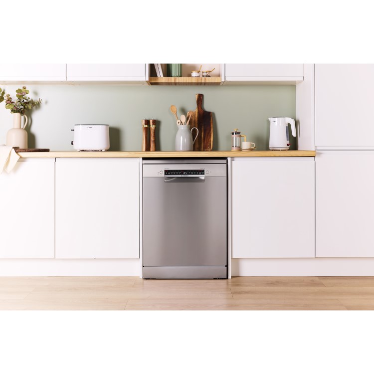 Bosch Series 4 Freestanding Dishwasher - Smart Wi-Fi, B-Rated, Brushed steel anti-fingerprint