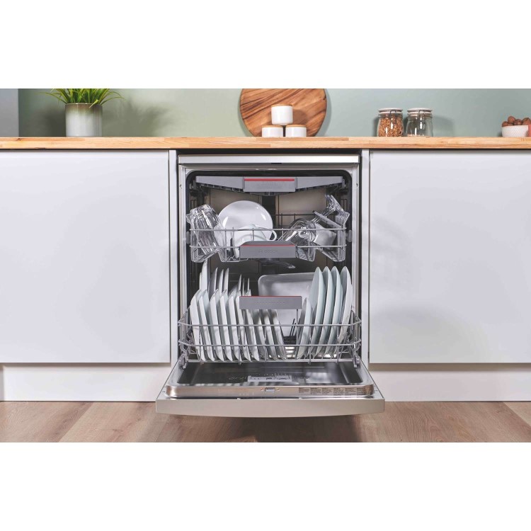 Bosch Series 6 Freestanding Dishwasher - Smart Wi-Fi, B-Rated, Brushed steel anti-fingerprint
