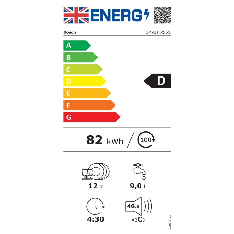 Bosch Series 2 Integrated Dishwasher - Smart Wi Fi Black control panel