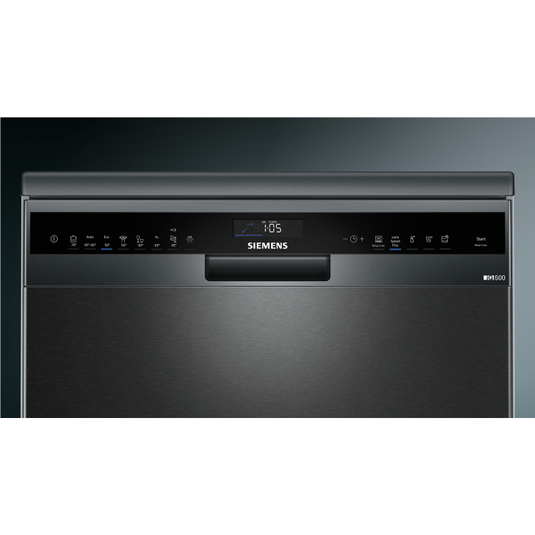Siemens SN258B00ME Super Efficient 14 Place Full Size Dishwasher With varioDrawer - Black Steel