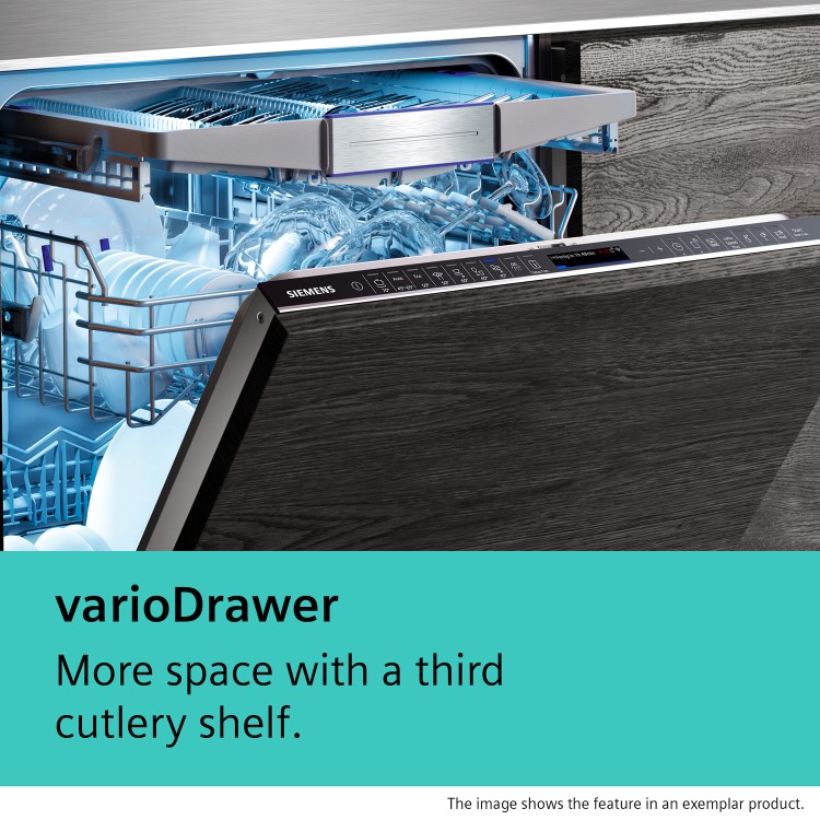 Siemens iQ500 Integrated Dishwasher - Smart Wi-Fi, A-Rated, Black control panel