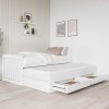 Single White Wooden Guest Bed with Storage and Trundle - Sander