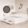 Single White Wooden Guest Bed with Storage and Trundle - Sander