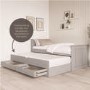 Single Grey Wooden Guest Bed with Storage and Trundle - Sander