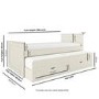 Single Cream Wooden Guest Bed with Storage and Trundle - Sander