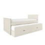 Single Cream Wooden Guest Bed with Storage and Trundle - Sander