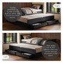 Single Black Wooden Guest Bed with Storage and Trundle - Sander