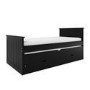 Single Black Wooden Guest Bed with Storage and Trundle - Sander