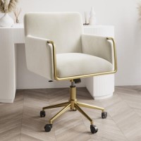 Cream Velvet Tub Office Chair - Sonny Cream Velvet Tub Office Chair - Sonny