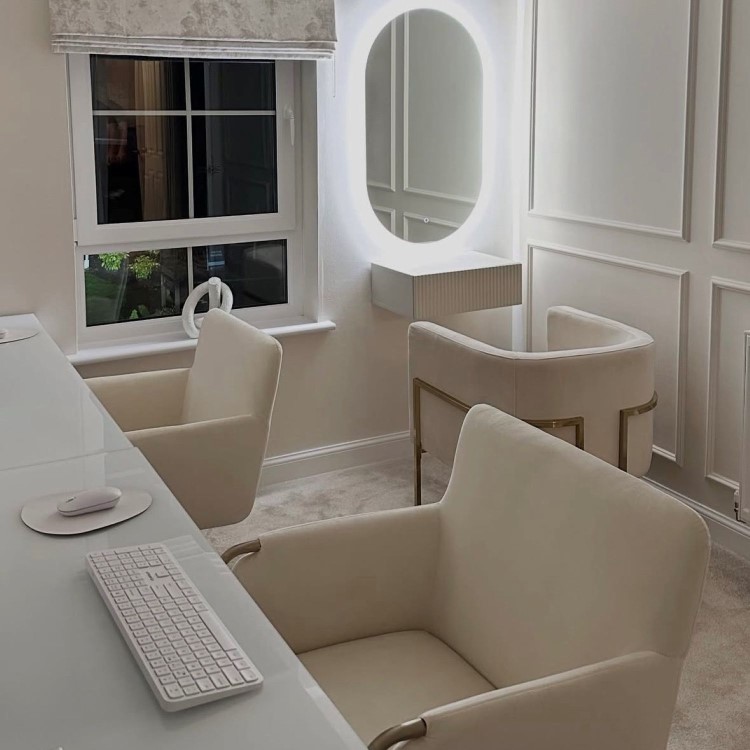 Cream Velvet Tub Office Chair - Sonny