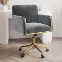 SNN003 Grey Velvet Tub Swivel Office Chair - Sonny