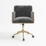 Grey Velvet Tub Swivel Office Chair - Sonny