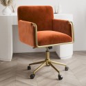 SNN004 Orange Velvet Tub Swivel Office Chair - Sonny