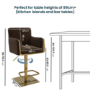 Set of 2 Brown Velvet Adjustable Swivel Bar Stools with Gold Base - Sonny