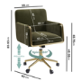 Khaki Velvet Office Swivel Tub Chair - Sonny