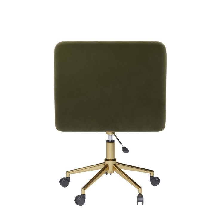 Khaki Velvet Office Swivel Tub Chair - Sonny
