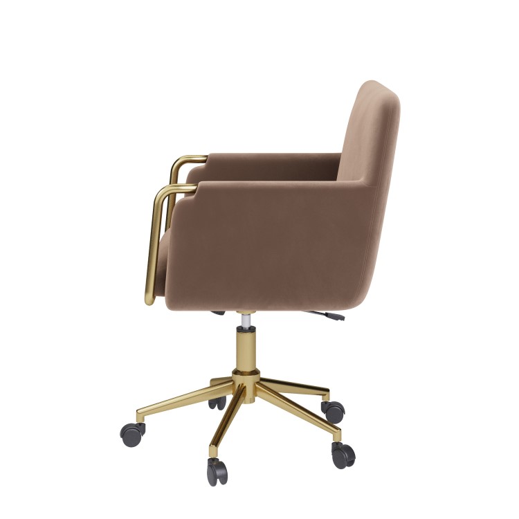 Mink Velvet Office Swivel Tub Chair - Sonny