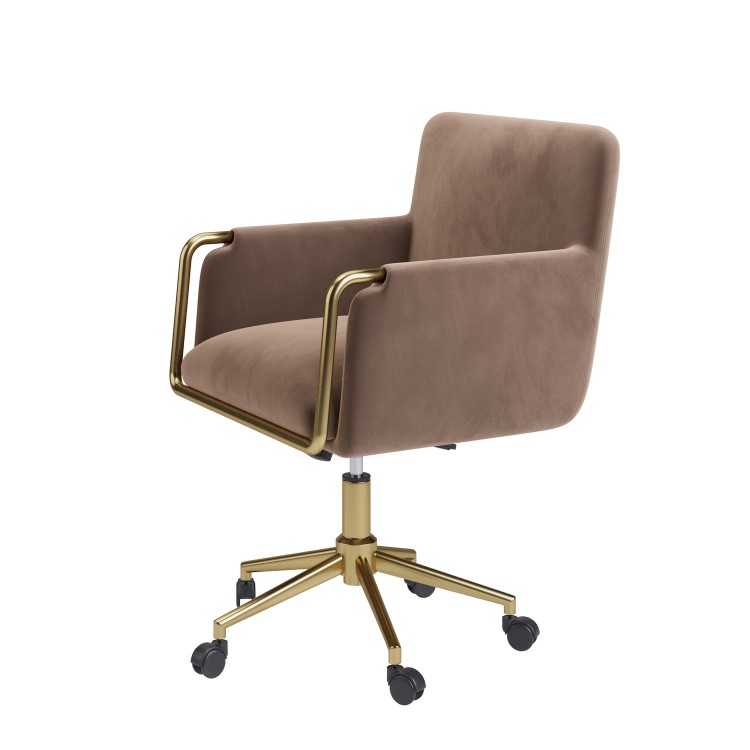 Mink Velvet Office Swivel Tub Chair - Sonny