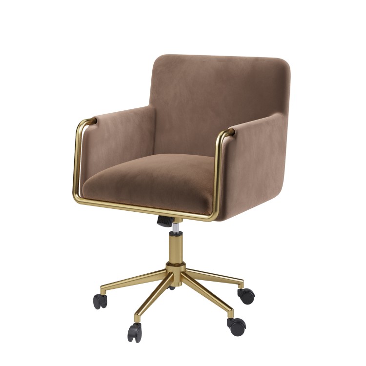 Mink Velvet Office Swivel Tub Chair - Sonny
