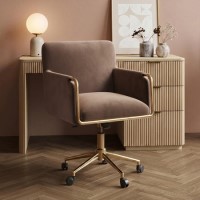 Mink Velvet Office Swivel Tub Chair - Sonny
