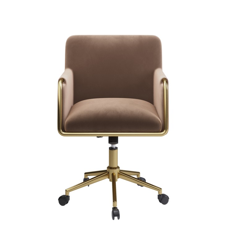 Mink Velvet Office Swivel Tub Chair - Sonny