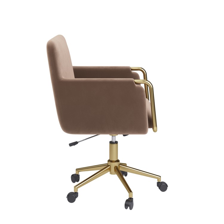Mink Velvet Office Swivel Tub Chair - Sonny