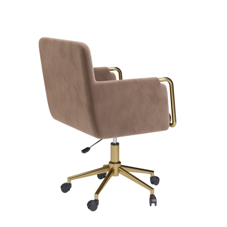 Mink Velvet Office Swivel Tub Chair - Sonny