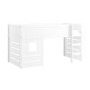 White Mid Sleeper Cabin Bed with Den - Saint