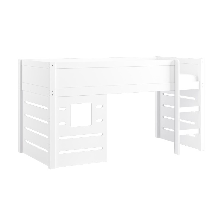 White Mid Sleeper Cabin Bed with Den - Saint