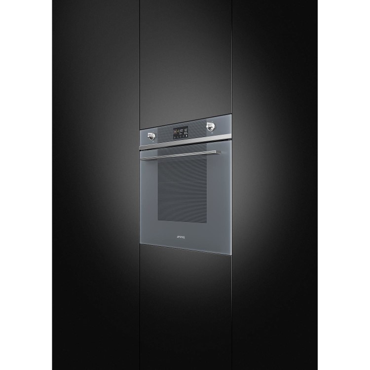 Smeg Linea Speedwave Built In Combination Microwave Oven - Silver
