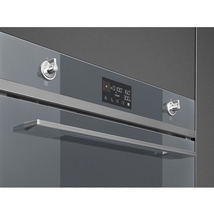 Smeg Linea Speedwave Built In Combination Microwave Oven - Silver