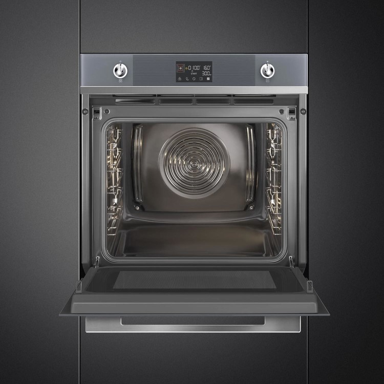 Smeg Linea Speedwave Built In Combination Microwave Oven - Silver