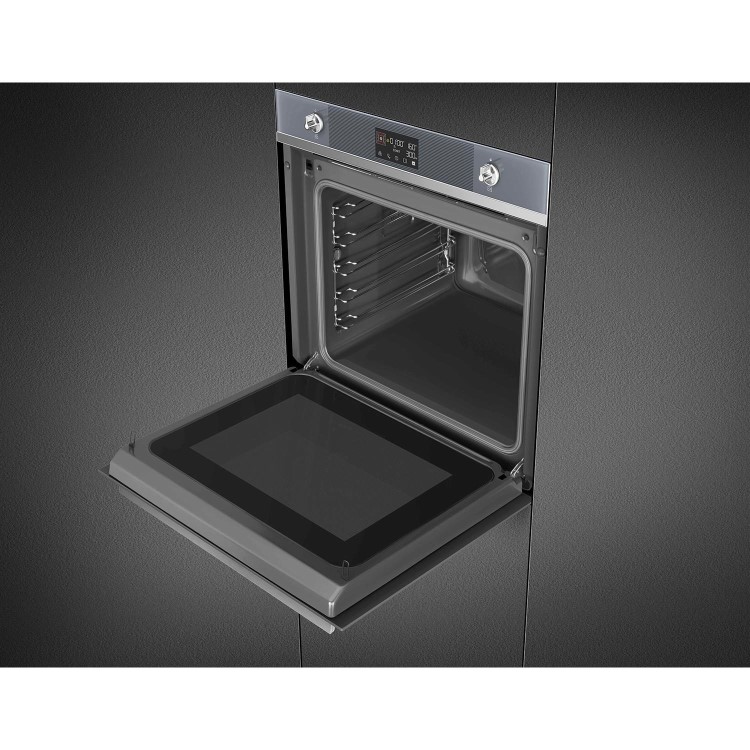 Smeg Linea Speedwave Built In Combination Microwave Oven - Silver