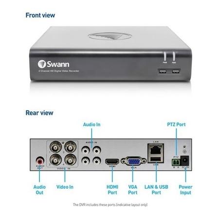 Swann 4 Channel HD 1080p Digital Video Recorder with 1TB Hard Drive & Google Assistant