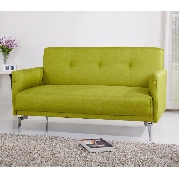 Colby Modern 2 Seater Sofa - Lime Green Fabric