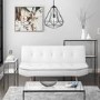 GRADE A1 - Barker Click Clack Sofa Bed in White Faux Leather