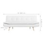 Barker White Faux Leather Sleeper Sofa Bed - Click Clack Style