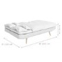 Barker White Faux Leather Sleeper Sofa Bed - Click Clack Style
