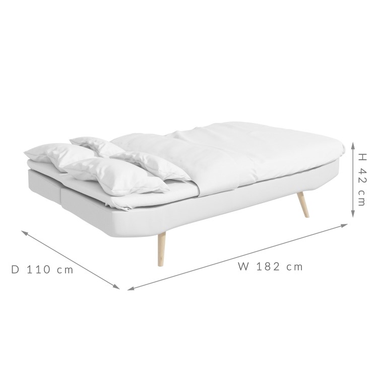 Barker White Faux Leather Sleeper Sofa Bed - Click Clack Style